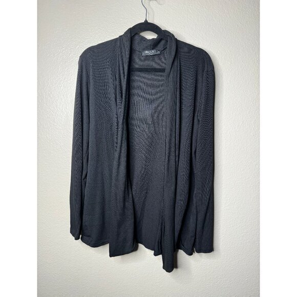 JKLA Women's Black Cardigan size 1‎ X long sleeve sweater polyester - Picture 1 of 7